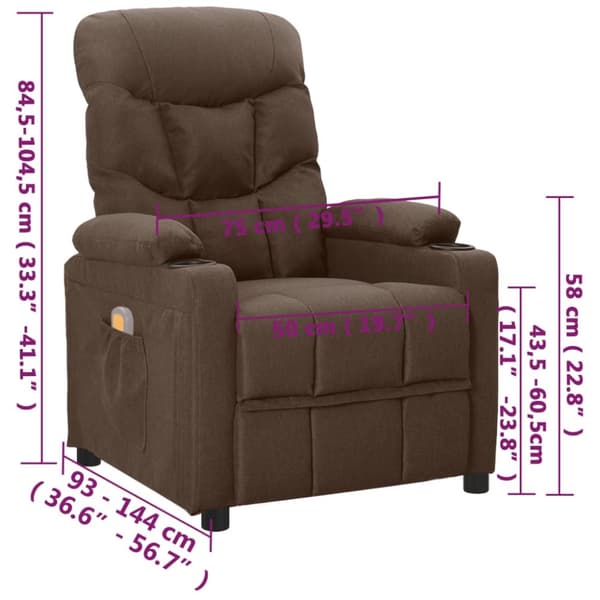 massagestol stof brun