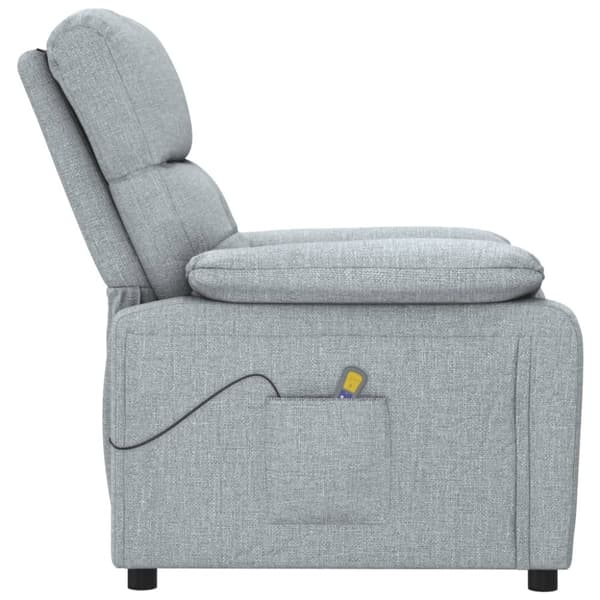Massagefåtölj ljusgrå tyg