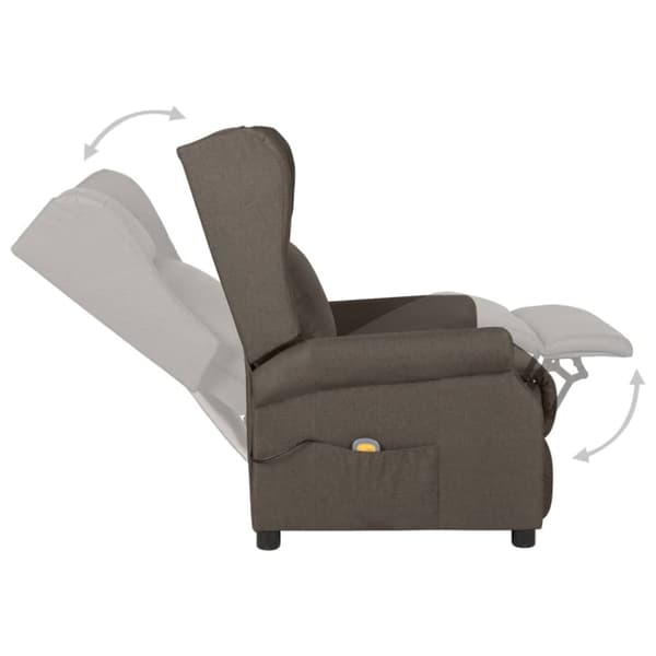 Massagefåtölj brun tyg