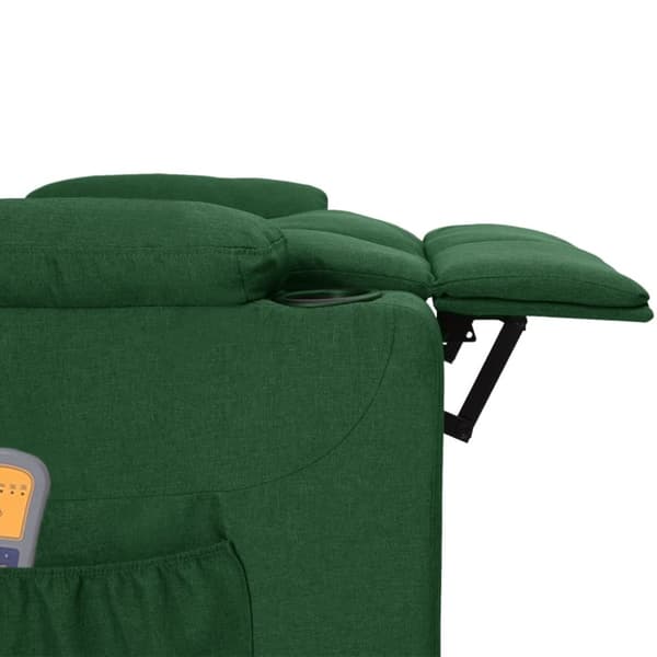 Massagefåtölj mörkgrön tyg