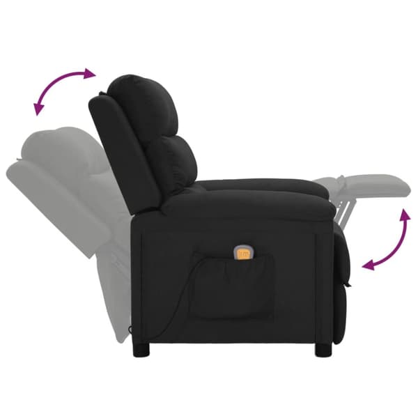 Massagefåtölj svart tyg