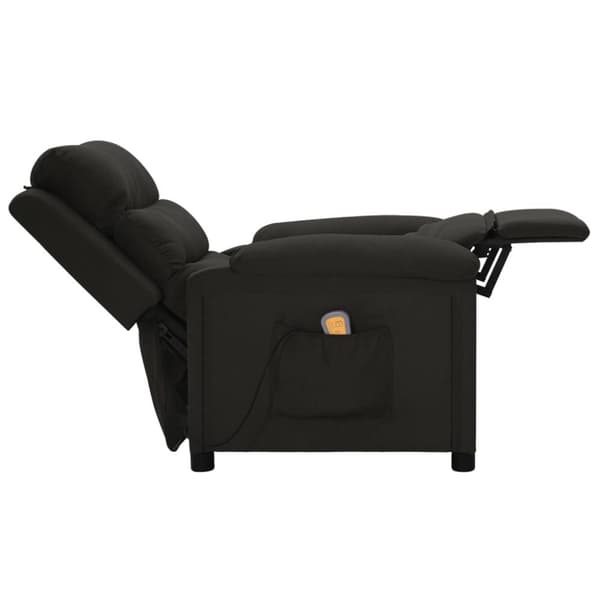 Massagefåtölj svart tyg