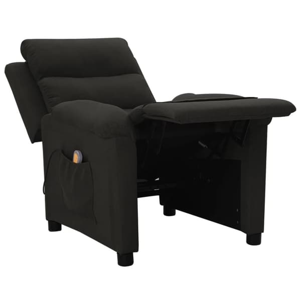 Massagefåtölj svart tyg