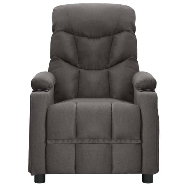 Massagefåtölj mörkgrå tyg