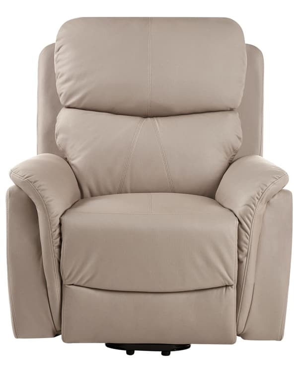 Massagestol Taupe Kunstlæder Lænestol med Løftefunktion Elektrisk Recliner Hvilestol med Motor Sædeløft Stol Fjernbetjening Seniorstol