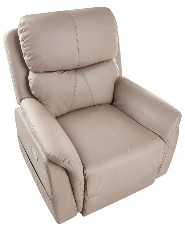 Massagestol Taupe Kunstlæder Lænestol med Løftefunktion Elektrisk Recliner Hvilestol med Motor Sædeløft Stol Fjernbetjening Seniorstol
