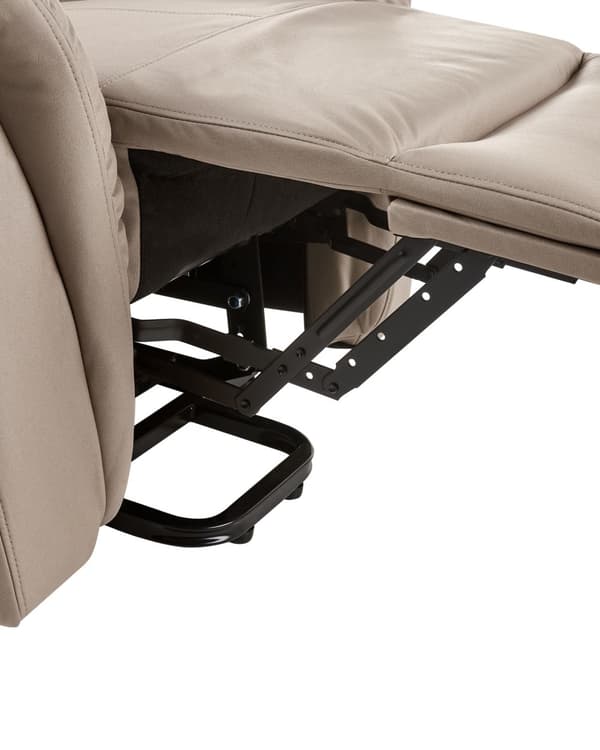Massagestol Taupe Kunstlæder Lænestol med Løftefunktion Elektrisk Recliner Hvilestol med Motor Sædeløft Stol Fjernbetjening Seniorstol
