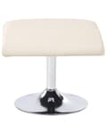 Miniatyrbillede 11 af 11: Hvilestol Lys beige med Fodskammel Polstret Metalstel i Imiteret Læder Opvarmet Massagefunktion Retro Design