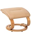 Miniatyrbillede 10 af 11: Hvilestol Lysebrun med Fodskammel i Kunstlæder Polstret Træ stel Varme Massagefunktion Retro Design