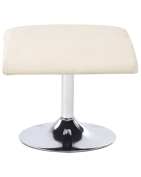 Lenestol med fotskammel Lys beige Imitert skinn Metallramme Svingbar Massasje- og varmefunksjon Retro design Hvilestol Recliner