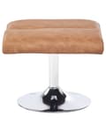 Miniatyrbilde 11 av 11: Lenestol med fotskammel Brun Imitert skinn Metallramme Svingbar Massasje- og varmefunksjon Retro design Hvilestol