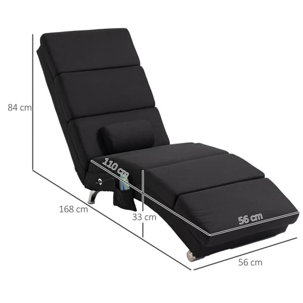 Rootz Ergonominen hierontatuoli - Relaksation -tuoli - Kannen tuoli - Lämmitystoiminto - 56 x 168 x 84 cm - Kaukosäädin