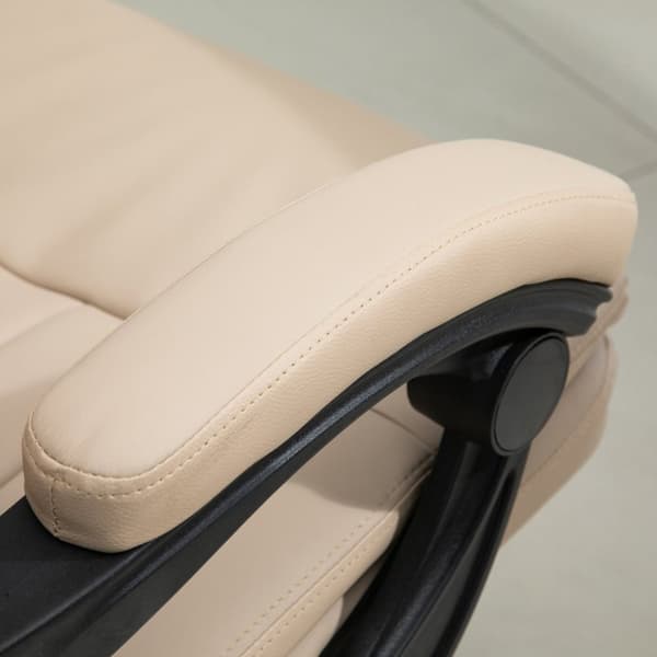 Rootz Ergonomic Massage Office Chair - Höjd justerbar - Lutande ryggstöd - Utdragbart fotstöd - Faux läder - 67W X 69D x 106.5-114.5H cm