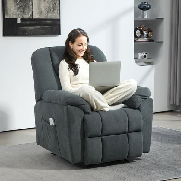 Rootz Electric Relaks -tuoli - Hierontalevy - Verhoiltu istuin - Lämpötoiminto - USB -portti - 135 ° kallistus - 88 cm x 97cm x 101cm