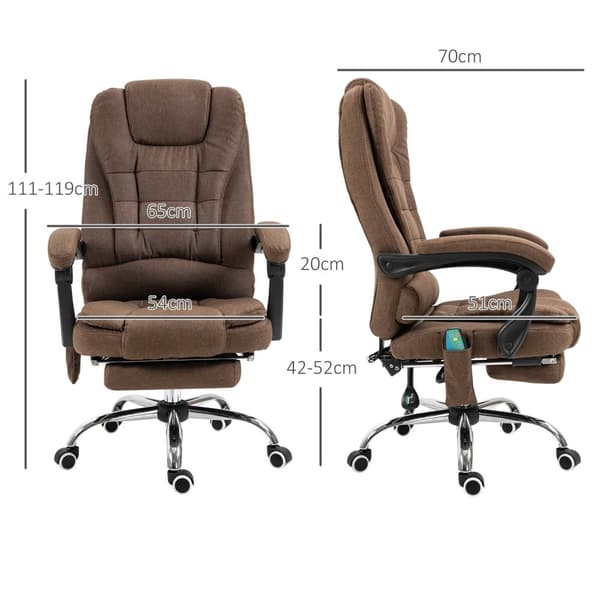 Rootz Executive Massage Chair - Office Chair - Relaxing Seat - Opvarmet funktion - 65 cm x 70 cm x 111-119cm