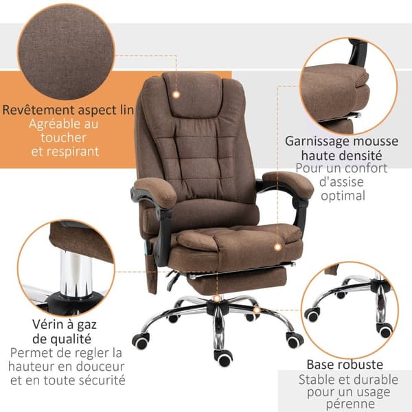 Rootz Executive Massage Chair - Office Chair - Relaxing Seat - Opvarmet funktion - 65 cm x 70 cm x 111-119cm