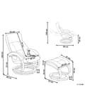 Miniatyrbilde 3 av 11: Recliner med fotskammel Svart Imitert skinn Treramme Massasje- og varmefunksjon Svingbar Justerbar rygg Retro design Hvilestol