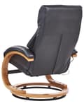 Miniatyrbilde 6 av 11: Recliner med fotskammel Svart Imitert skinn Treramme Massasje- og varmefunksjon Svingbar Justerbar rygg Retro design Hvilestol