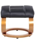 Miniatyrbilde 10 av 11: Recliner med fotskammel Svart Imitert skinn Treramme Massasje- og varmefunksjon Svingbar Justerbar rygg Retro design Hvilestol