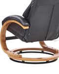 Miniatyrbilde 11 av 11: Recliner med fotskammel Svart Imitert skinn Treramme Massasje- og varmefunksjon Svingbar Justerbar rygg Retro design Hvilestol