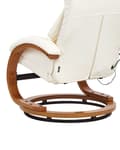 Miniatyrbillede 9 af 11: Hvilestol med fodskammel Hvid Kunstlæder Træramme Massage- og varmefunktion Drejelig Justerbar ryg Retrodesign Hvilestol