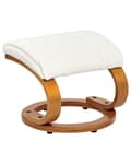 Miniatyrbillede 10 af 11: Hvilestol med fodskammel Hvid Kunstlæder Træramme Massage- og varmefunktion Drejelig Justerbar ryg Retrodesign Hvilestol