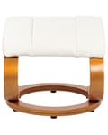 Miniatyrbillede 11 af 11: Hvilestol med fodskammel Hvid Kunstlæder Træramme Massage- og varmefunktion Drejelig Justerbar ryg Retrodesign Hvilestol