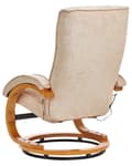 Miniatyrbilde 5 av 11: Hvilestol Beige med Fotskammel Polyester Stoff Polstret Treramme Oppvarming Massasjefunksjon Retro Design