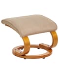 Miniatyrbilde 8 av 11: Hvilestol Beige med Fotskammel Polyester Stoff Polstret Treramme Oppvarming Massasjefunksjon Retro Design