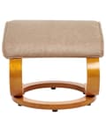 Miniatyrbilde 9 av 11: Hvilestol Beige med Fotskammel Polyester Stoff Polstret Treramme Oppvarming Massasjefunksjon Retro Design