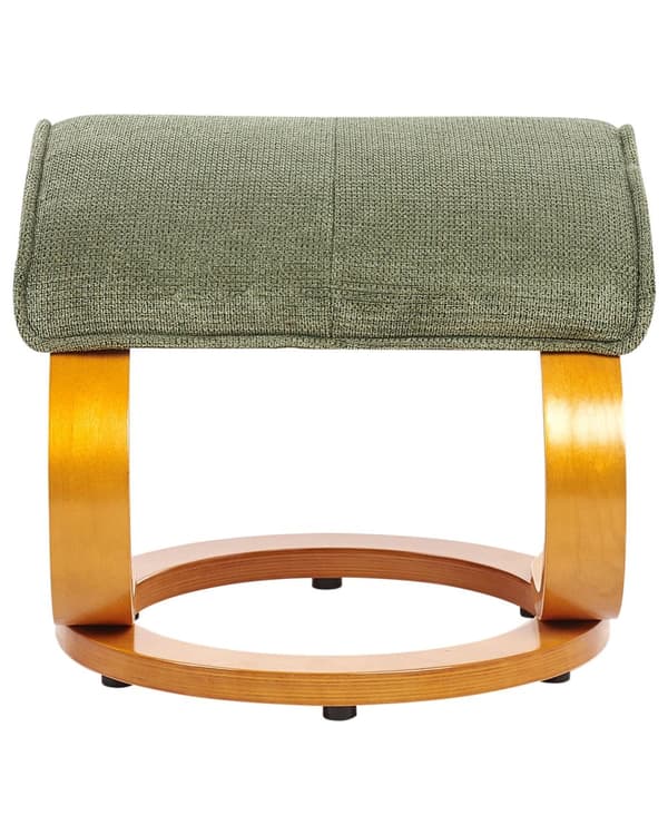 Hvilestol Grønn med Fotskammel Polyester Stoff Polstret Treramme Oppvarming Massasjefunksjon Retro Design