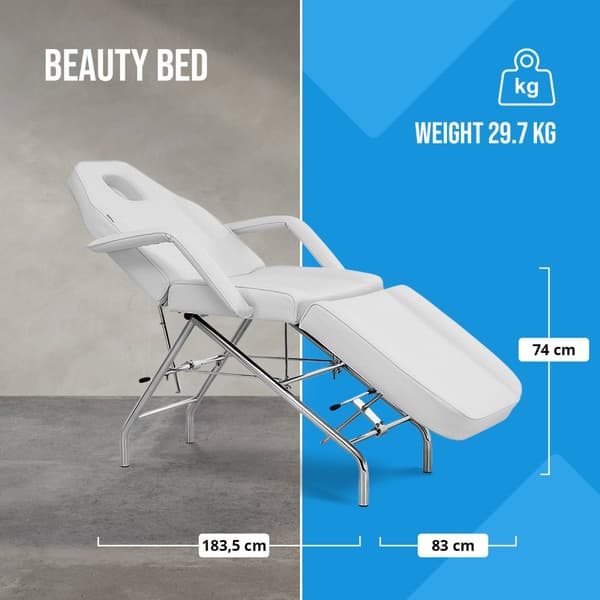 physa - Behandlingsbänk - 183,5 x 83 x 74 cm - 175 kg - Vit