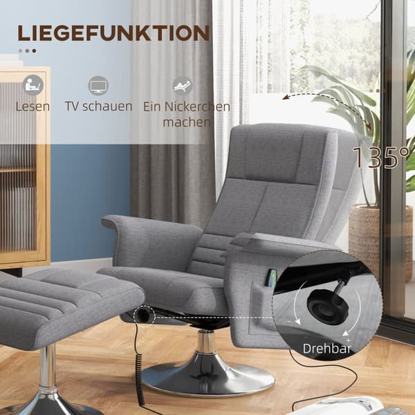 Elektrisk Recliner, 78x95x88 cm, Mørkegrå
