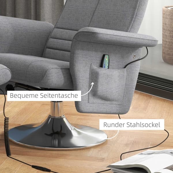 Elektrisk Recliner, 78x95x88 cm, Mørkegrå