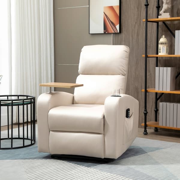 Rentoutumistuoli, hierontatoiminnolla, 77x93x105 cm, beige