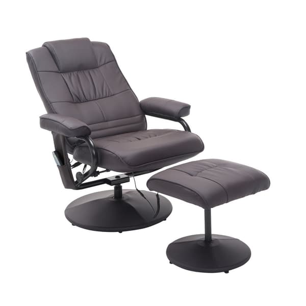 Massagestol med pall, 77x84x95 cm, Brun