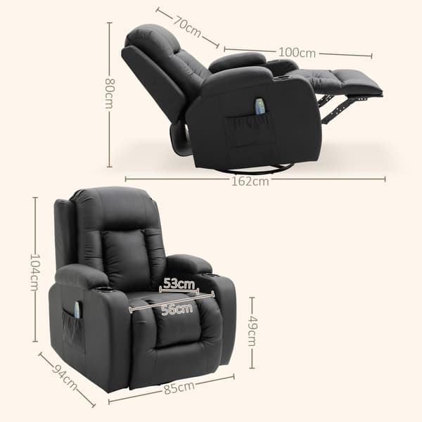 Massagestol, 85x94x104 cm, Svart