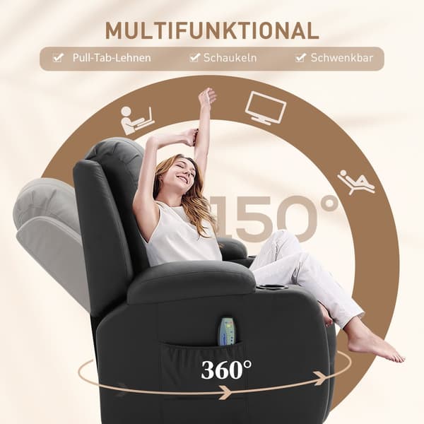 Massagestol, 85x94x104 cm, Svart