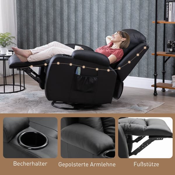 Massagestol, 85x94x104 cm, Svart