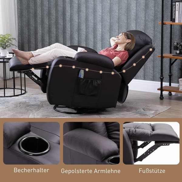 Massagestol, 85x94x104 cm, Brun