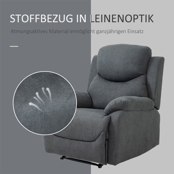 Lepotuoli, 93L x 88S x 102K cm, Tummanharmaa