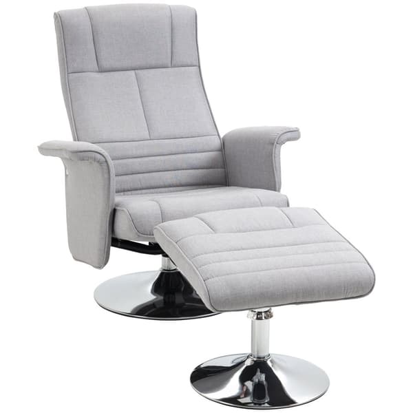 Massagestol med fotpall, 78x95x88 cm, Ljusgrå