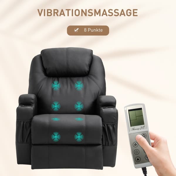 Massagestol, 82x97x110 cm, Sort