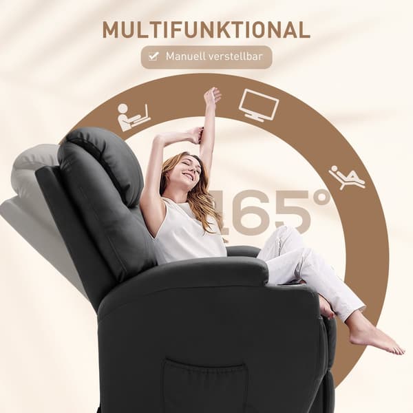 Massagestol, 82x97x110 cm, Sort
