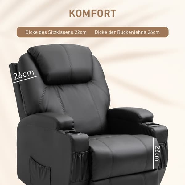 Massagestol, 82x97x110 cm, Sort
