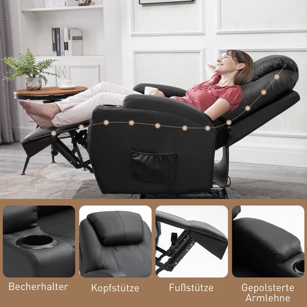 Massagestol, 82x97x110 cm, Sort