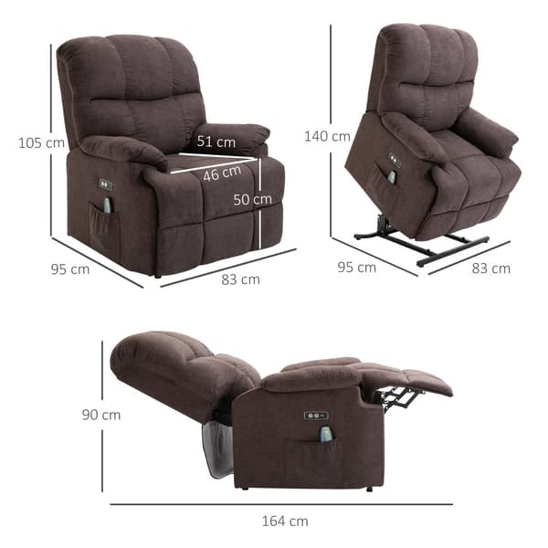 Massagestol, 83x95x105 cm, Brun