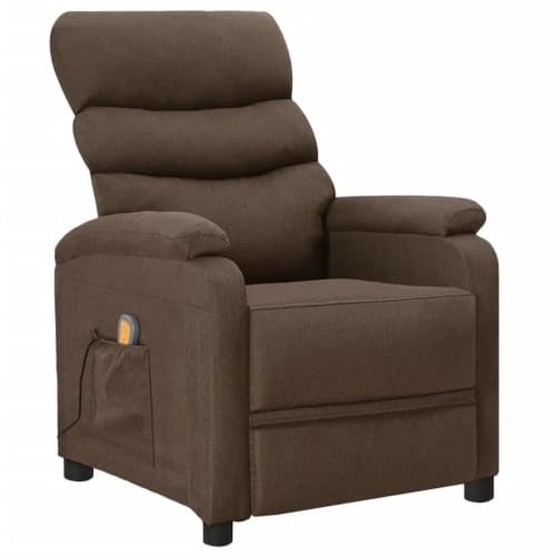 Massagefåtölj brun tyg