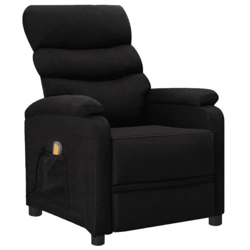 Massagefåtölj svart tyg