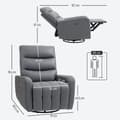 Pikkukuva 3 / 10: Rootz Relaksation Napr Chair - Verhoilutuoli, jolla on valehtelu - lepotuoli - USB -portit - harmaa - 79x89.5x104cm